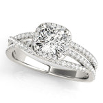Load image into Gallery viewer, Platinum Halo Cushion Engagement Rings – Setting (Size 13)