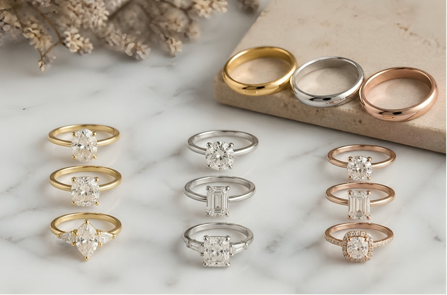 Custom gold engagement ring