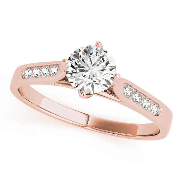 Single Row Channel Set Peg Head Engagement Ring – Setting (Size 3.5)