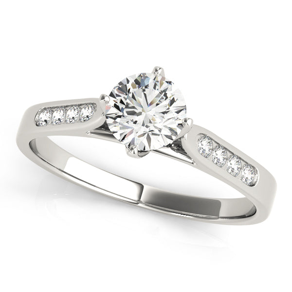 Single Row Channel Set Peg Head Engagement Ring – Setting (Size 7.25)