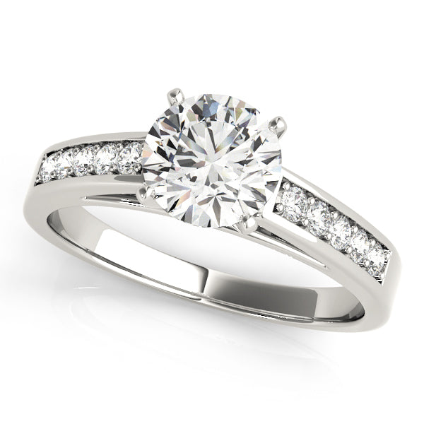 Platinum Single Row Engagement Rings – Setting (Size 7)