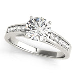 Load image into Gallery viewer, Platinum Single Row Engagement Rings – Setting (Size 7)

