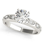 Load image into Gallery viewer, Platinum Single Row Engagement Rings – Setting (Size 7.25)
