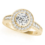 Load image into Gallery viewer, 18k Yellow Gold Halo Round Engagement Rings – Setting (Size 11.25)
