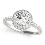 Load image into Gallery viewer, Platinum Halo Round Engagement Rings – Setting (Size 5)
