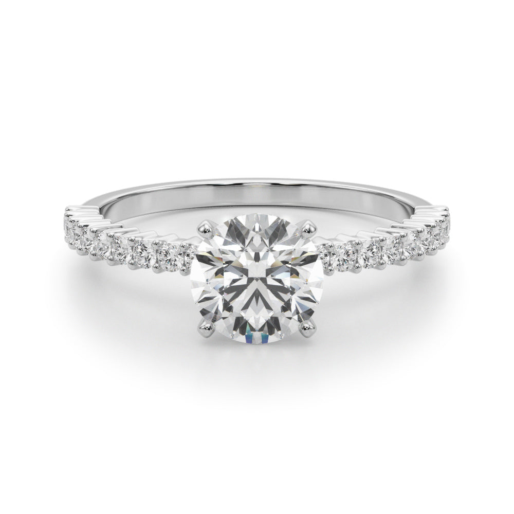 Single Row Shared Prong Engagement Ring - Size 5