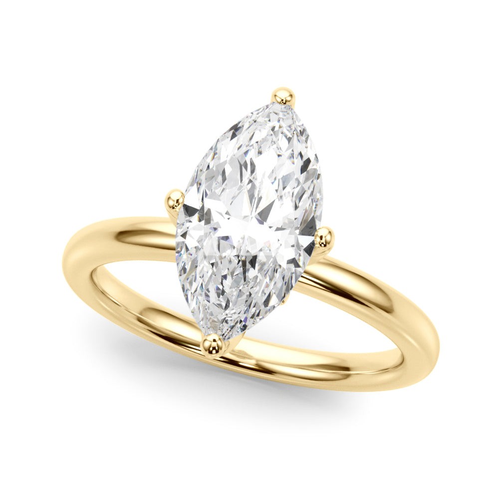 Floral Marquise Engagement Ring – Setting (Size 7.75)