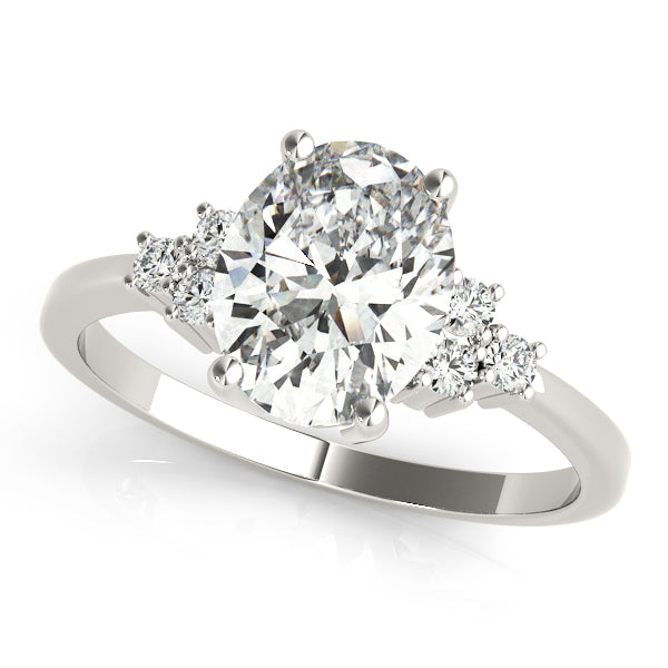 Platinum Solitaire Oval Engagement Rings – Setting (Size 3.75)