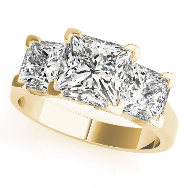 3-Stone Princess Cut Engagement Ring - Size 8.5